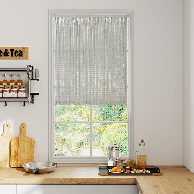 2PCS Small Tension Curtain Rod 16 to 28 Inch,White Short Curtain Rods No Drilling,Loaded Expandable Spring Curtain Rods for Kitchen,Closet,Cupboard,Door,Bookshelf