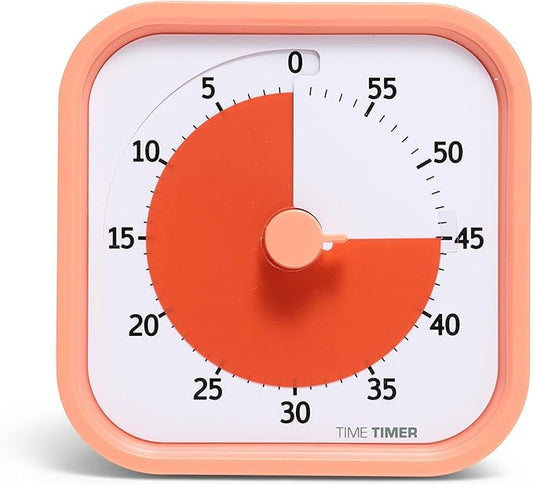 TIME TIMER Home MOD - 60 Minute Kids Visual Timer Home Edition - For Homeschool Supplies Study Tool, Timer for Kids Desk, Office Desk and Meetings with Silent Operation (Dreamsicle Orange)