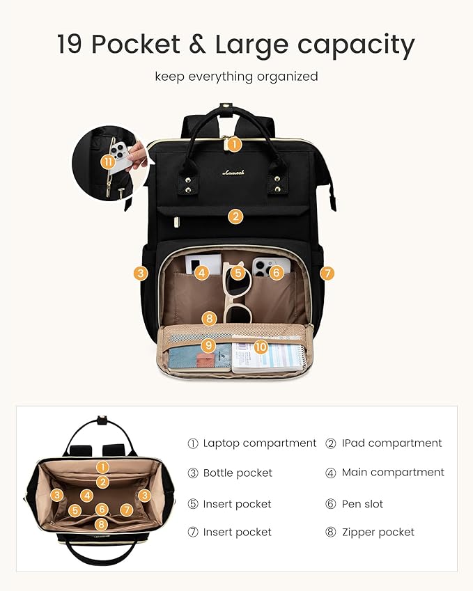 LOVEVOOK Laptop Backpack for Women with Giant Tumbler Holder Pocket,15.6 inch Waterproof Travel Backpack Purse Computer Laptop Bag,Professional Work College Nurse Teacher Backpack Daypack,Olive Green