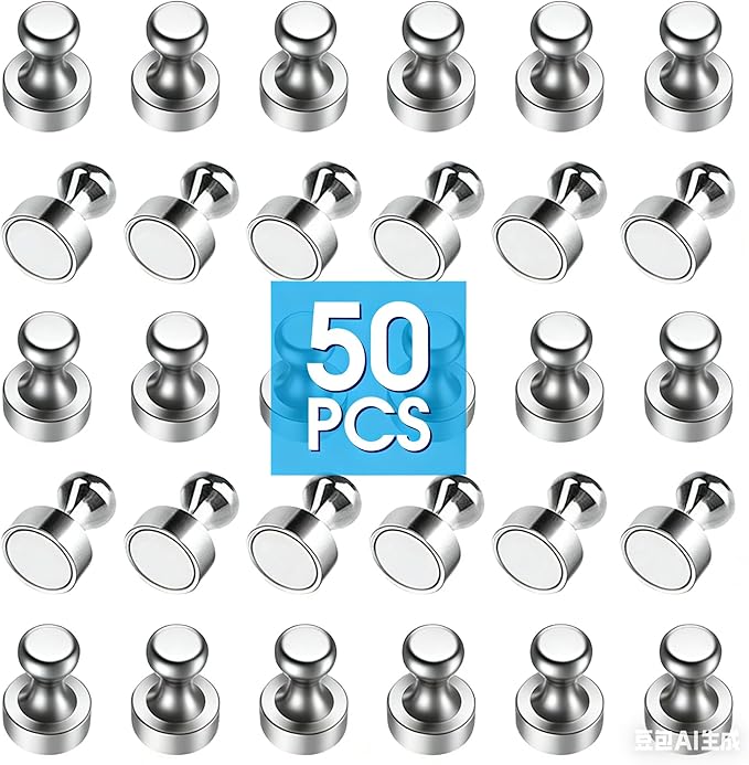 Fridge Magnets, Refrigerator Magnets, Strong Magnets for Whiteboard, Small Magnets Perfect for Classroom Office Kitchen Accessories Decorative Locker Magnetic 50PCS in a Box