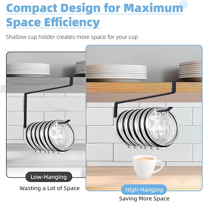 Tumbler Lid Organizer, 2 Pack for Yeti Lid Organizer, Space Saving Water Bottle Lid Holders, Tumbler Lid Holder Up to 12 Lids, Cup Lid Organizers for Kitchen Under Cabinet Storage