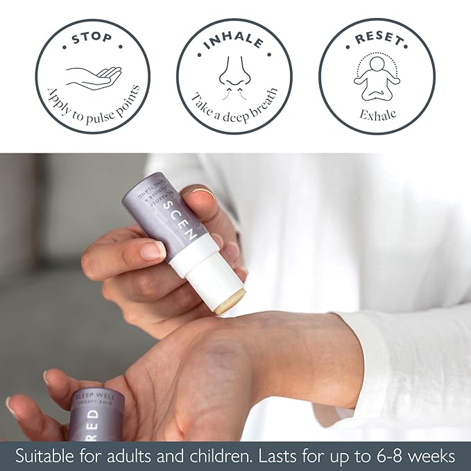 Scentered Sleep Well Balm – Aromatherapy Sleepstick with Lavender & Chamomile – Natural Sleep Aid Essential Oil Roll On – Relaxation Gifts for Women to Help Sleeping
