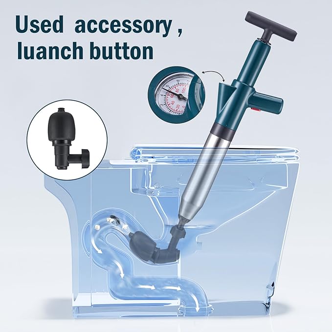 High Pressure Air Toilet Plunger, Plunge Blaster Unclogger Tool for Toilet clearning,Drain unclogging/Bathtub unclog,Remove Sewer Blockage