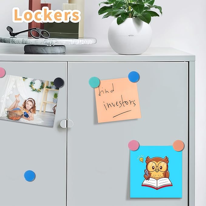 Fridge Magnets, 40 Pack 10 Colors Small Strong Heavy Duty Magnets, Mini Cute Funny Round Refrigerator Magnets for Whiteboard, Crafts, Fridge, Locker, Kitchen, School, Classroom, Office, Home