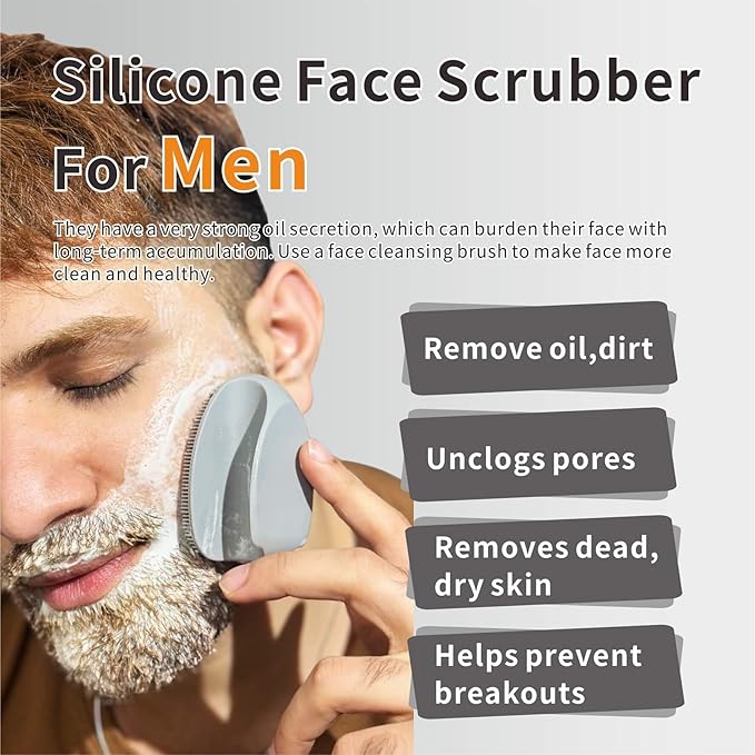 Soft Silicone Face Scrubber,Facial Cleansing Brush,Facial Exfoliation Scrub for Massage Pore Cleansing Nose Blackhead Remover Deep Scrubbing for All Kinds of Skins Men and Women