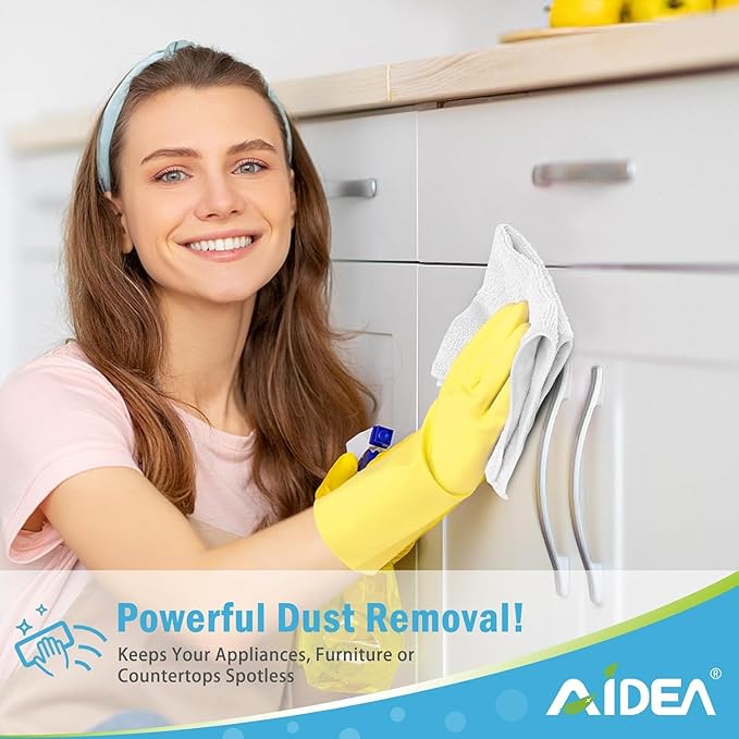 AIDEA Microfiber Cleaning Cloth White-400PK, Soft Microfiber Towels for Cars, Absorbent Cleaning Rags, Lint-Free Streak-Free Wash Cloths for House, Kitchen, Window,11.5"×11.5"