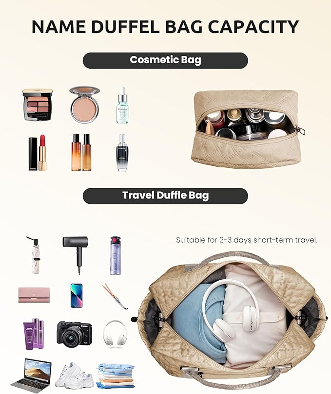 College Girl Gifts-Initial Kids Travel Bags with Shoe Compartment, Personalized Weekender Bag, Monogram Overnight Bag for Women, Travel Bag with Makeup Bag Teacher Gifts (Letter A)