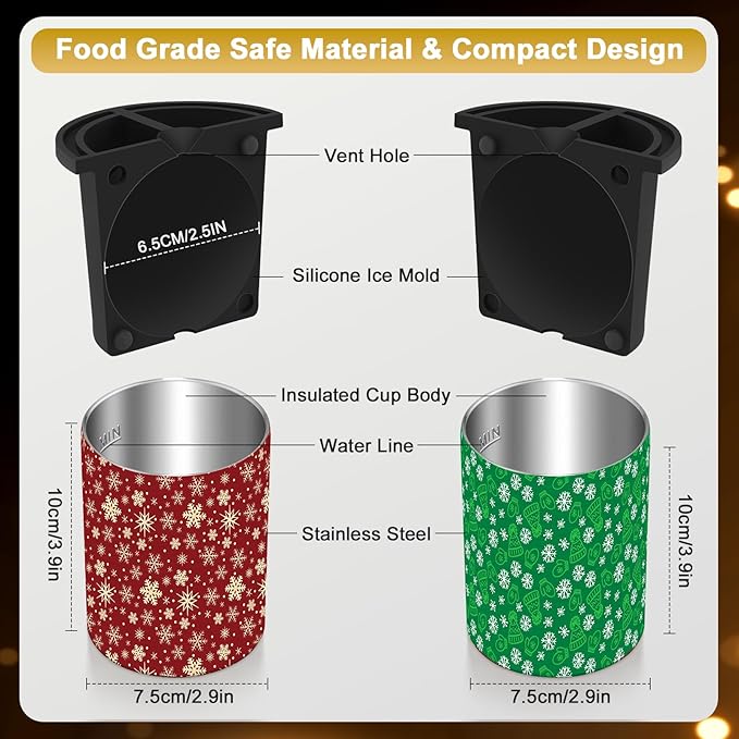 Clear Ice Cube Maker - 2.5" Round Ball - Stainless Steel Clear Ice Cube Molds - Sphere Mold & Christmas Gift for Cocktails, Drinks & Bourbon, Whiskey Gifts for Men Women Dad(2 Packs)