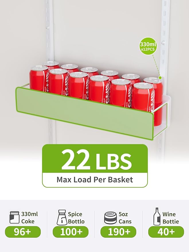 Over The Door Pantry Organizer, 9-Tier Pantry Organization and Storage, Hanging Door Spice Rack Shelves, Home & Kitchen Organization, Laundry & Bathroom Essentials, White