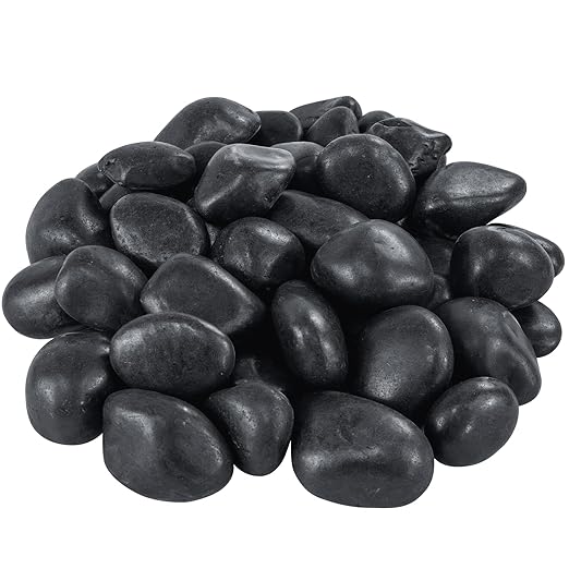 2-3 Inch Large River Rocks for Landscaping, 40lbs Big Black Pebbles, Hand-Picked Premium Stones for Garden, Fish Tank, Flower Pots, Pathways and Backyard