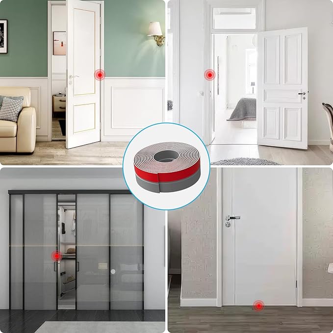 Heavy-Duty 2Inch (W) x 20FT(L) Door Weather Stripping, Extra Thick 2mm Door Draft Stopper Silicone Seal Strip, Draft Seal Tape for Doors Windows and Shower Glass Gap