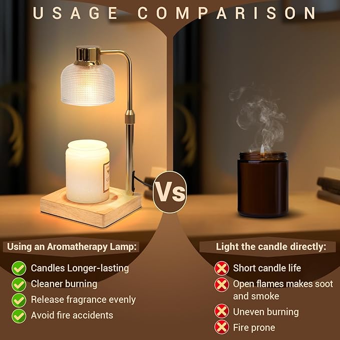 KLL Candle Warmer Lamp with Timer: Christmas Gifts for Women, Birthday Gifts for Women Mom Friend Sister - House Warming Gift New Home Decor - Wax Melt Warmer for Jar Candles with 2 Bulbs