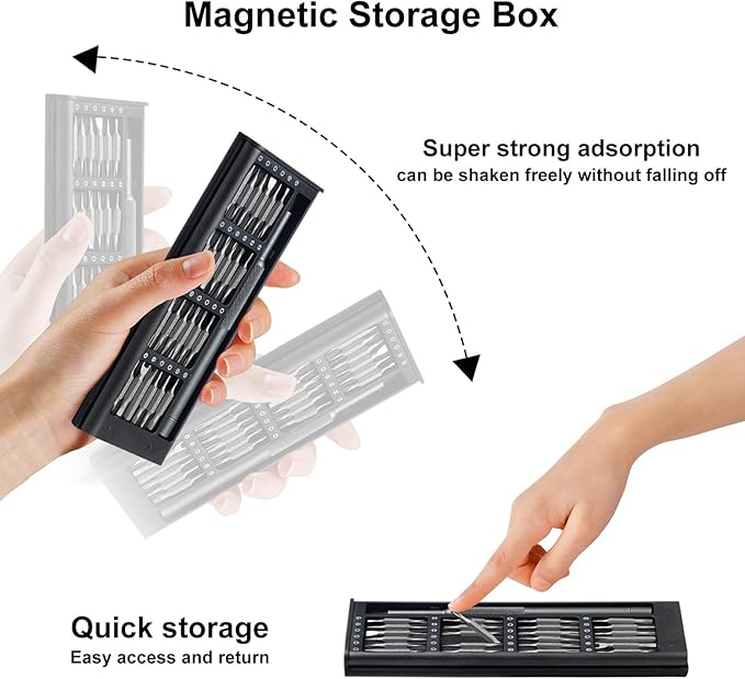 52-in-1 Precision Screwdriver Set, Magnetic Mini Repair Tool Kit for iPhone, Computer, Eyeglass, PS5, Watch, Laptop, Macbook, Ring Doorbell, Electronic, [S2 Steel] Screw Driver Gifts for Men