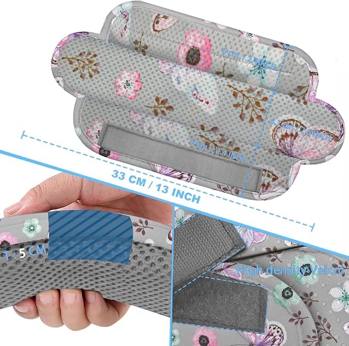 ZINZ 2-Pack Universal Shoulder Pad with Ultra Thick Cushion for Bag Luggage Bag Crossbody, Plus Long & Anti-Slip & Breathable, Butterfly