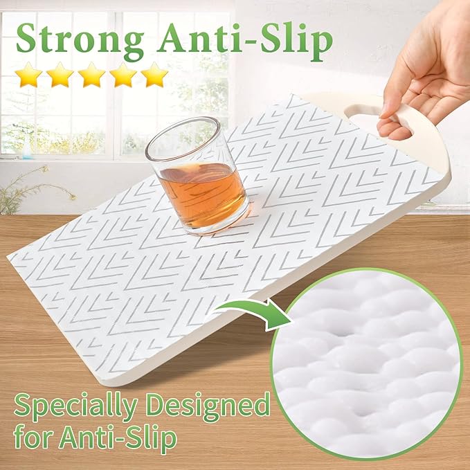 Shelf Liner for Kitchen Cabinets, Non-Adhesive Drawer Liner, Non-Slip, Thickened Shelf Liner Paper, Strong, Easy to Clean, for Toolbox Refrigerator with Knife and Tape Measure, Silver Arrow, 11.8 x 354.3 in