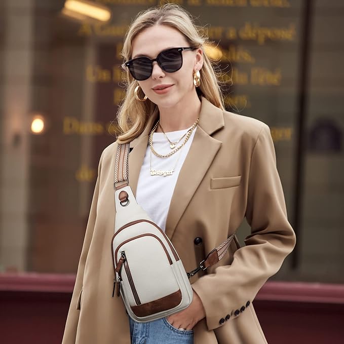 CLUCI Crossbody Bags for Women Men, Leather Sling Bag Cross Body Backpack, Unique Birthday Gifts for Women