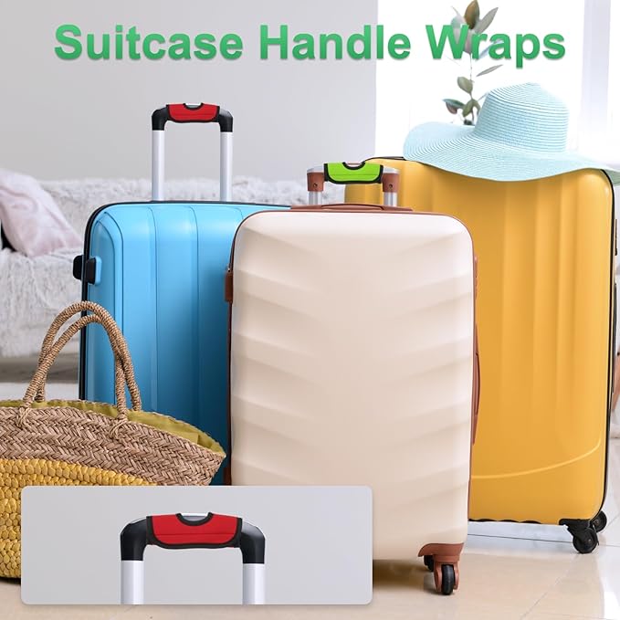 uxcell Luggage Handle Wrap, 2 Pcs Hollow Neoprene Handbag Grip Cover Protector Luggage Identifiers Suitcase Handle Wraps for Luggage Suitcase Travel Bags, Dark Green