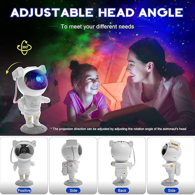 Star Projector Galaxy Night Light Astronaut Starry Nebula Ceiling LED Lamp with Timer and Remote Gift for Kids