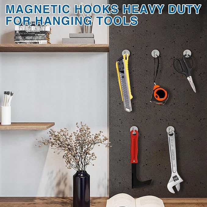LOVIMAG Magnetic Hooks Heavy Duty 45Pcs, 50lbs Magnets Hook for Cruise Cabins, Magnets with Hooks for Cruise Ship Essentials, Neodymium Refrigerator Magnet for Fridge, Ceiling, Locker Accessories