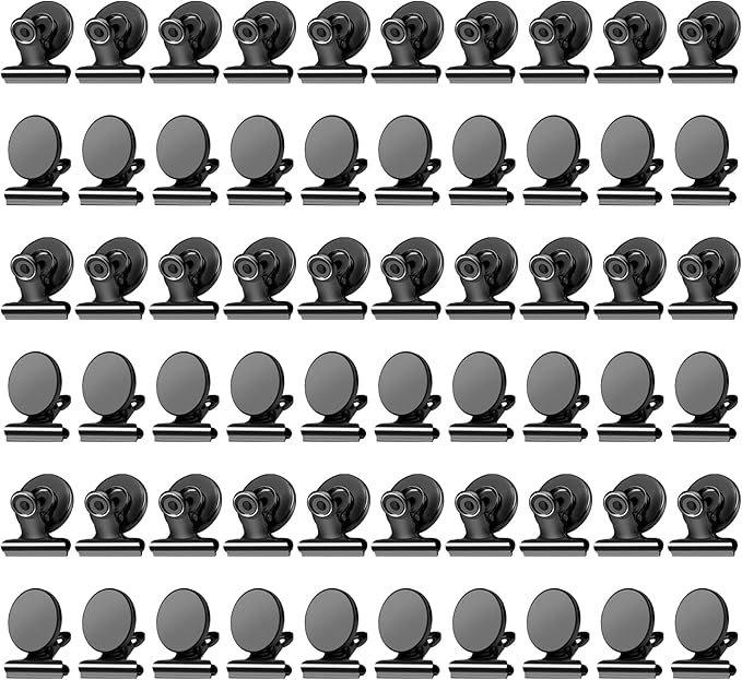 VNDUEEY Strong Magnetic Clips, 60 Pack Refrigerator Magnets Fridge Magnets, Magnetic Clips for Whiteboard Magnet Metal Clip Classroom Cruise Ships, Heavy Duty Clip Magnet for Locker Girls (Black)