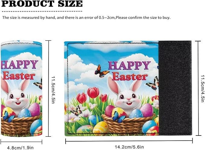 KUIFORTI Easter Luggage Identifiers for Suitcases Bunny Set of 2 Pcs Luggage Handle Wraps Cute Suitcase Protective Cover Non-Slip Luggage ID Tags Door Handle Protection
