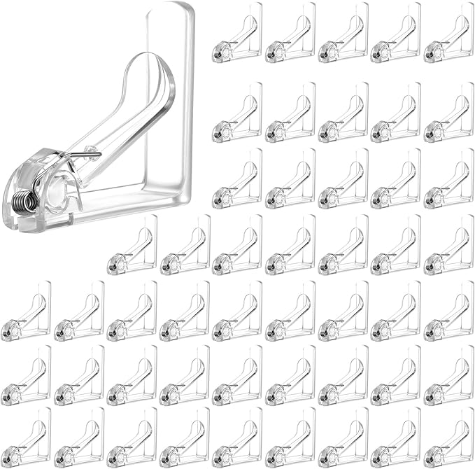 50 PCS Clear Plastic Tablecloth Clips,Transparent Clear Tablecloth Clips, Plastic Table Cloth Hold Down Clip Table Cloth Holder for Christmas Birthday Camping Picnic Indoor Outdoor Events