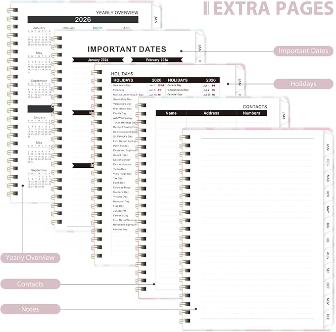 2026 Planner, Weekly and Monthly Calendar Academic Planner, Jan 2026 - Dec 2026, Planning Agenda Book for Desk Accessories and School Supplies - A5 (6.3'' x 8.5'')