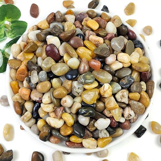 YISZM 10LB Succulent and Cactus Gravel Pebbles, 3/8 Inch Decorative Polished Stones, River Rocks for Plants, Vases, Aquariums, Terrarium and Outdoor Gardening, Natural