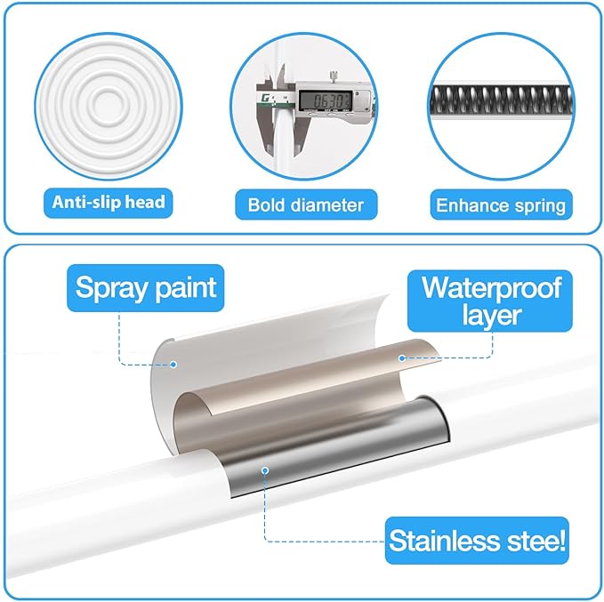 2 Pack Spring Tension Rods 12-18 Inches, 5/8 Inch Diameter White No Drill Spring Loaded Adjustable Extendable, Small Short Tension Curtain Rod for Windows Kitchen Doorway Closet Cupboard