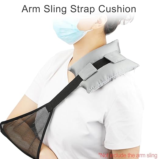 Satin Neck Pad Strap Cushion for Arm Sling Pillow Comfort Support Padding Rotator Cuff Replacemet Surgery Elbow Brace Carry Padded Cover Broken Wrist Hand Injury, Silver Gray