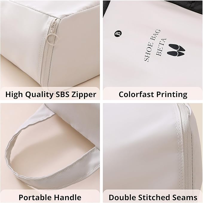 tianzong Shoe Bags for Travel, Water-resistant Shoe Storage Organizer with Zipper for Men and Women (Grey, T400-Beta)