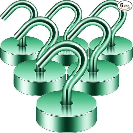 Neosmuk Magnetic Hooks, Cruise Ship Essentials, 40lb+ Heavy Duty Magnetic Hooks for Cruise Cabins, Refrigerator, Grill, Hanging, and Travel | Extra Strong Must-Haves Magnet Hook,Green