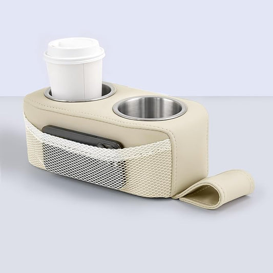 Marinexplore Pontoon Cup Holder,Boat Seat Cup Holder,Double Drink Holder,Portable Cup Beverage Mobile Phone Holders for Pontoon Boat Sofa,RV Couch,Car Back Seat (Beige)