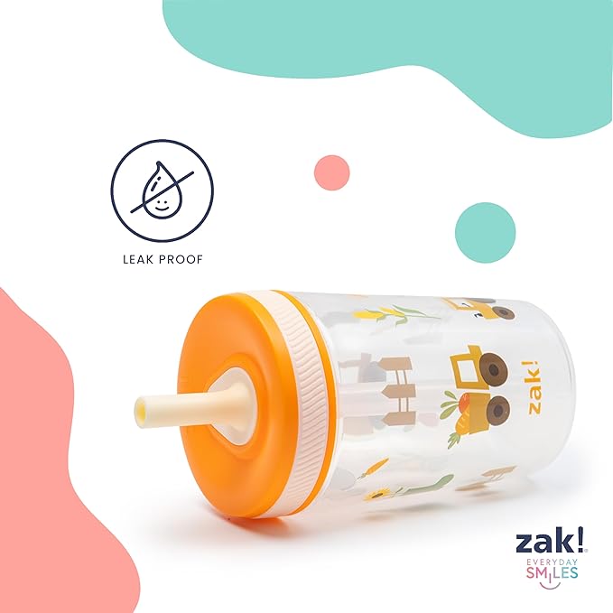 Zak Designs Kelso 15 oz Tumbler Set, (Starpower) Leak-Proof Screw-On Lid with Straw Made of Durable Plastic and Silicone, Perfect Cup Bundle for Kids (2pc Set)