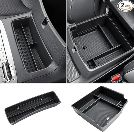 CDEFG 2Pcs for 2025 2026 Kia Carnival Center Console Organizer, 2025 2026 Kia Carnival (LX/LXS/EX/SX/SX Prestige) Accessories Middle Console Organizer Storage Box
