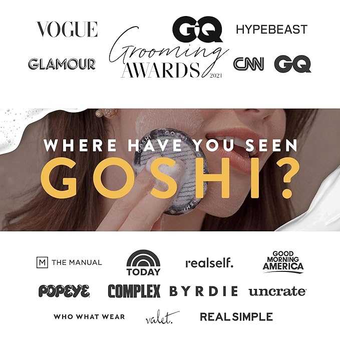 GOSHI Exfoliating Complexion Pads - Reusable, Rapid-Drying, Soft Exfoliating Face Scrubber for All Skin Types - Grey - Made in Japan