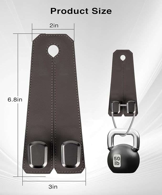 VETERBONE Car Hooks for Purses, 4PCS Car Purse Holder Hook Luxurious Leather 100% Metal Car Hooks for Headrest Multifunctional Car Hangers for Seat Car Seat Back Storage Hook Accessories (Brown)