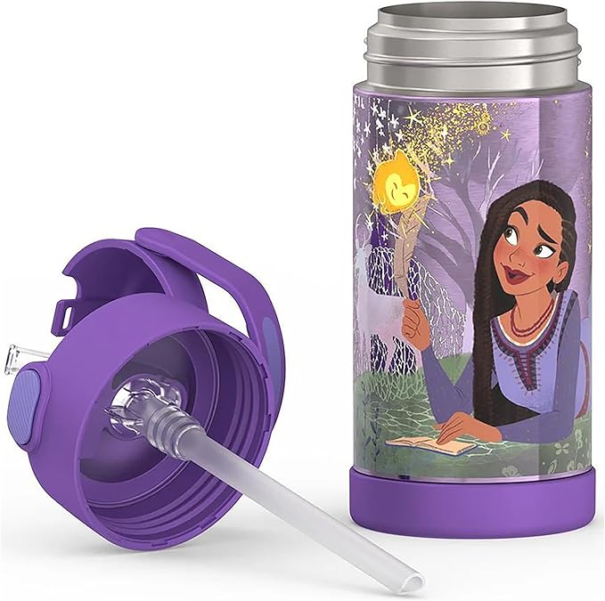 THERMOS FUNTAINER Water Bottle with Straw - 12 Ounce - Kids Stainless Steel Vacuum Insulated Water Bottle with Lid, Wish