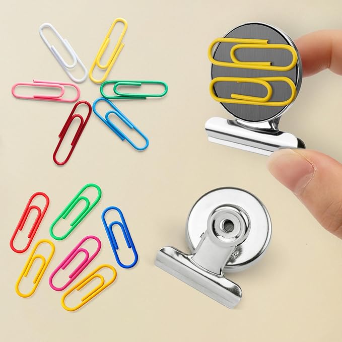 VNDUEEY 200 Pack Magnetic Clips Fridge Magnets, Magnetic Paper Clip, Whiteboard Magnets Refrigerator Magnet, Strong Magnet Clips for Home, Office, Teaching, School Locker
