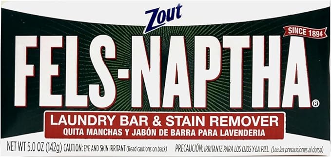 Fels Naptha Laundry Bar and Stain Remover, 5 Ounce Pack of 4