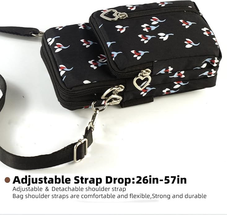 JANKS Small Crossbody Bag for Women - Mini Phone Purses with Crossbody Strap and Wallet - Nylon Arm Bag