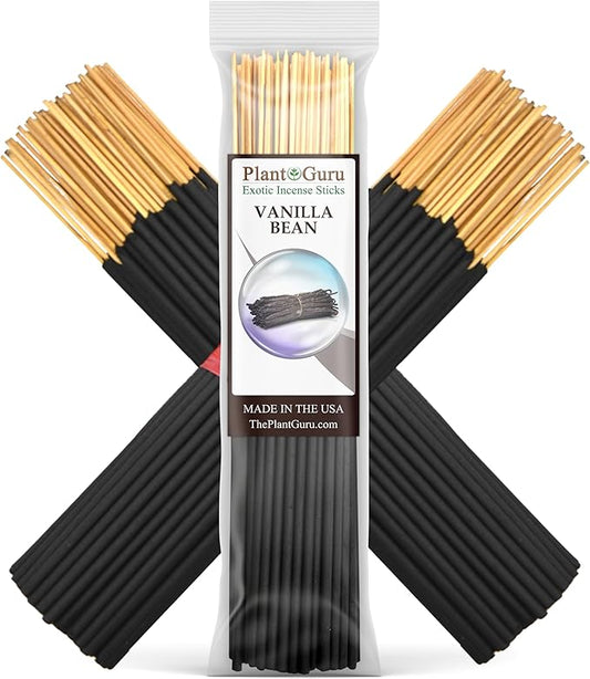 Vanilla Bean Exotic Incense Sticks 7 Inch - Bulk 1 Bundle 85 to 100 Sticks - Natural 7" Long Lasting Aroma That Burns for 30 to 45 Minutes.