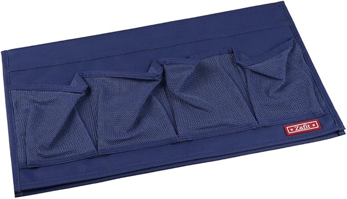 Zafit 6-Pocket Bedside Storage Organizer, Table Cabinet Storage Organizer Bedside Organizer Caddy for Remotes, Phone, Glasses (6 Pockets-Blue)