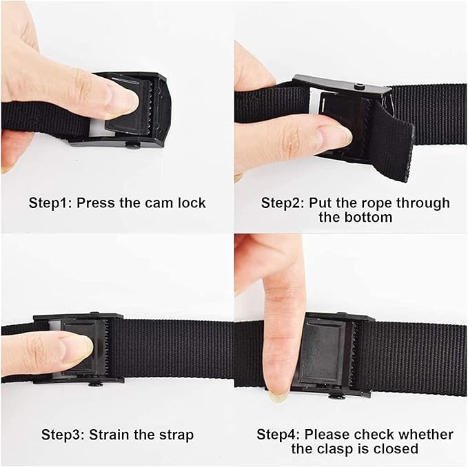 4pcs Lashing Straps 59"x1" Tie Down Straps with Adjustable Heavy Duty Cam Buckles for Kayak, Cargo, Luggage, Cinch, Canoe, Bicycles, Motorcycles, TruckSecure Straps （Sky Blue）