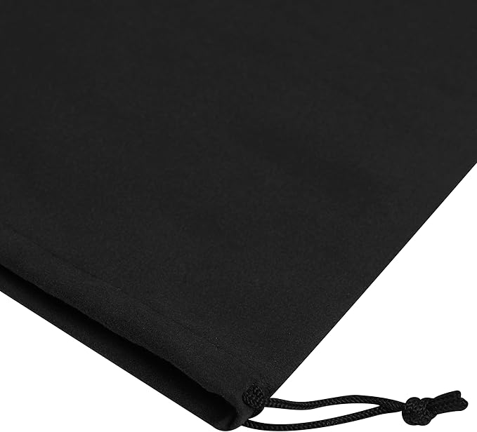 Premium Microfiber Drawstring Bags (Set of 5) – Multipurpose Travel Storage Pouches for Cords, Toiletries, Jewelry, Shoes – Durable Organizer with Strong Drawstring Closure (Black, 5 x 7 Inches)