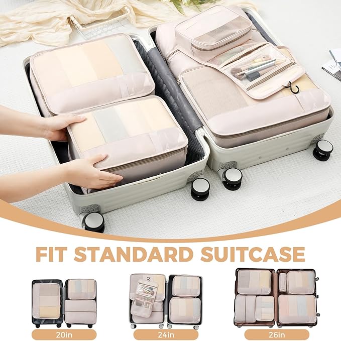 BAGAIL 9 Set Packing Cubes with Packing List Luggage Packing Organizers for Travel Accessories
