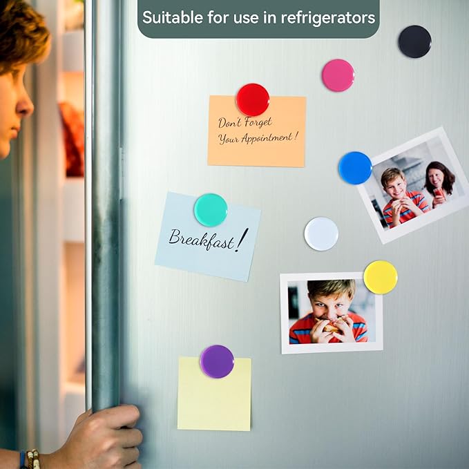Fridge Magnets, 20PCS 10 Colors Strong Small Heavy Duty Magnets - Mini Round Refrigerator Magnets for Whiteboard Kitchen Office - Cute Decorative Magnet for Locker Classroom Home Organization