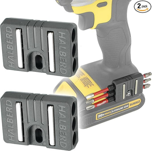 Halberd Premium Magnetic Bit Holder, Universal Fit to Belt Clip Mount Screw, Premium Strength Neodymium Magnet for Milwaukee, DeWalt, Ridgid, Makita, Bosch, Ryobi, & More (2 Pack, Premium)