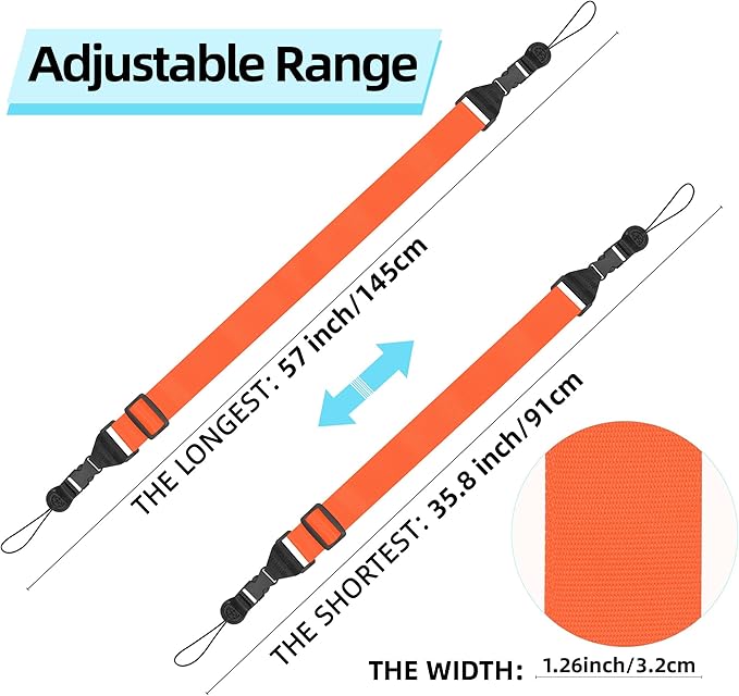 Adjustable Shoulder Strap: Comfortable iPad Strap Nylon Neck Lanyard for iPad/Samsung Tablet Case, Camera Binocular Crossbody Laptop Luggage Bag (Orange)