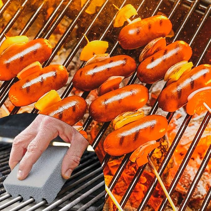 HATOKU 8 Pack Grill Brick & Griddle Stone Cleaning Block, Pumice Stone for Cleaning Oven, Stove, BBQ Grill, Commercial Grade Cleaner for Cookers, Frying Pans, Racks, Flat Tops